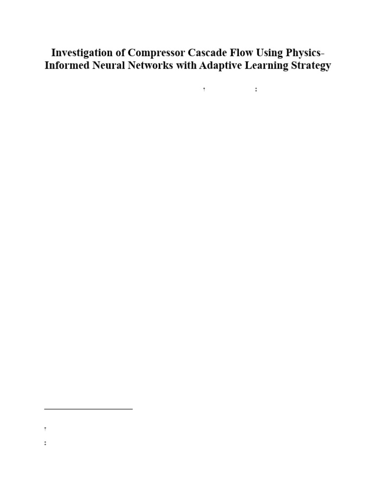 PINNs for Compressor Cascade Flow Analysis | PDF | Computational Fluid ...