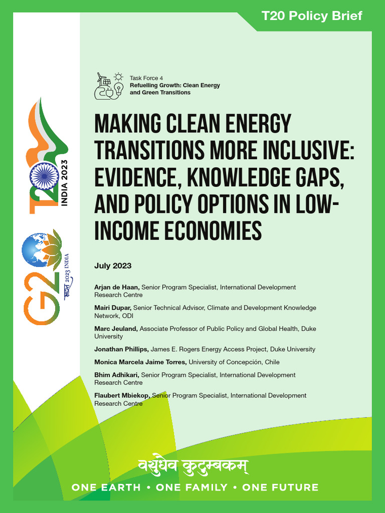 Inclusive Clean Energy Transitions in India | PDF | Low Carbon Economy ...