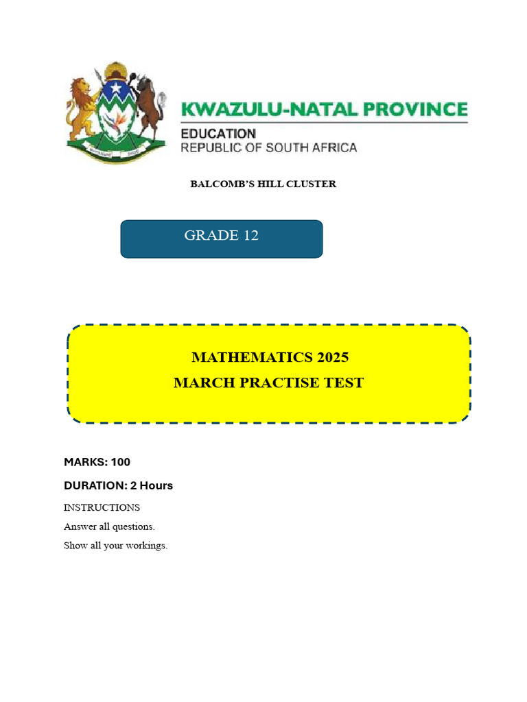Balcombs Practicse Test-1 | PDF | Functions And Mappings | Mathematical ...
