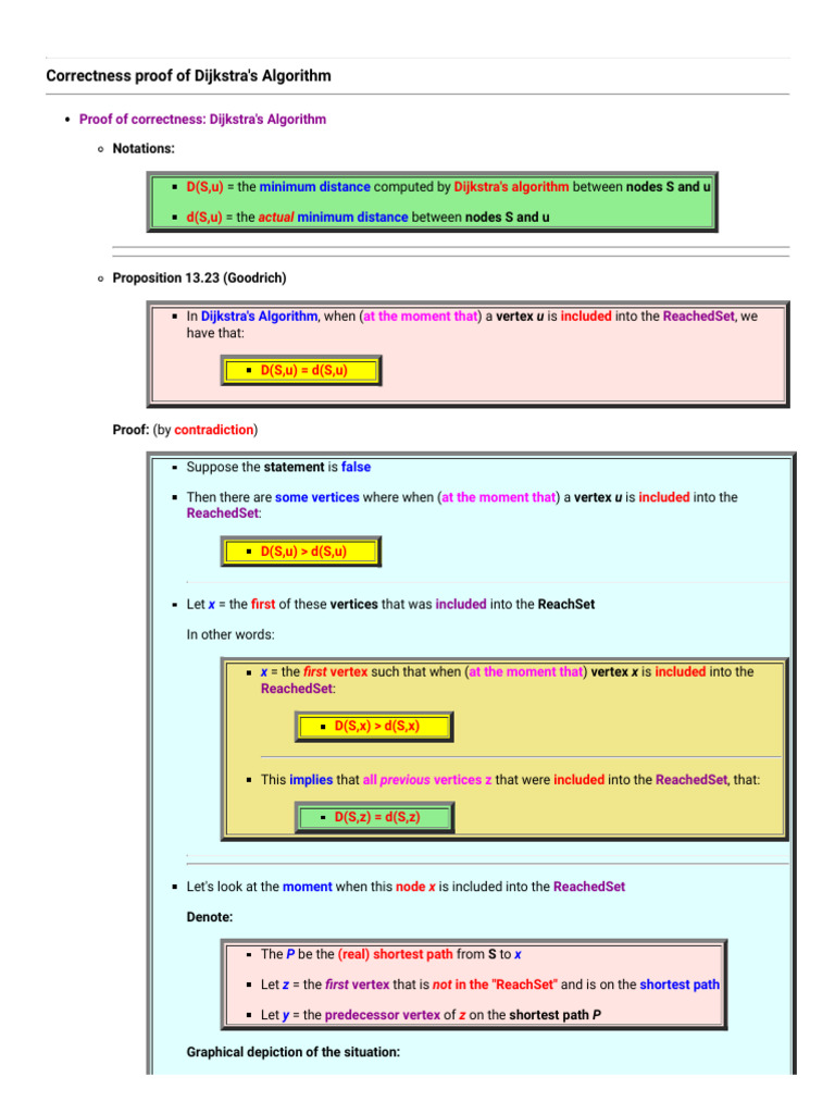 Dijkstra's Algorithm Correctness Proof | PDF | Graph Theory | Mathematics