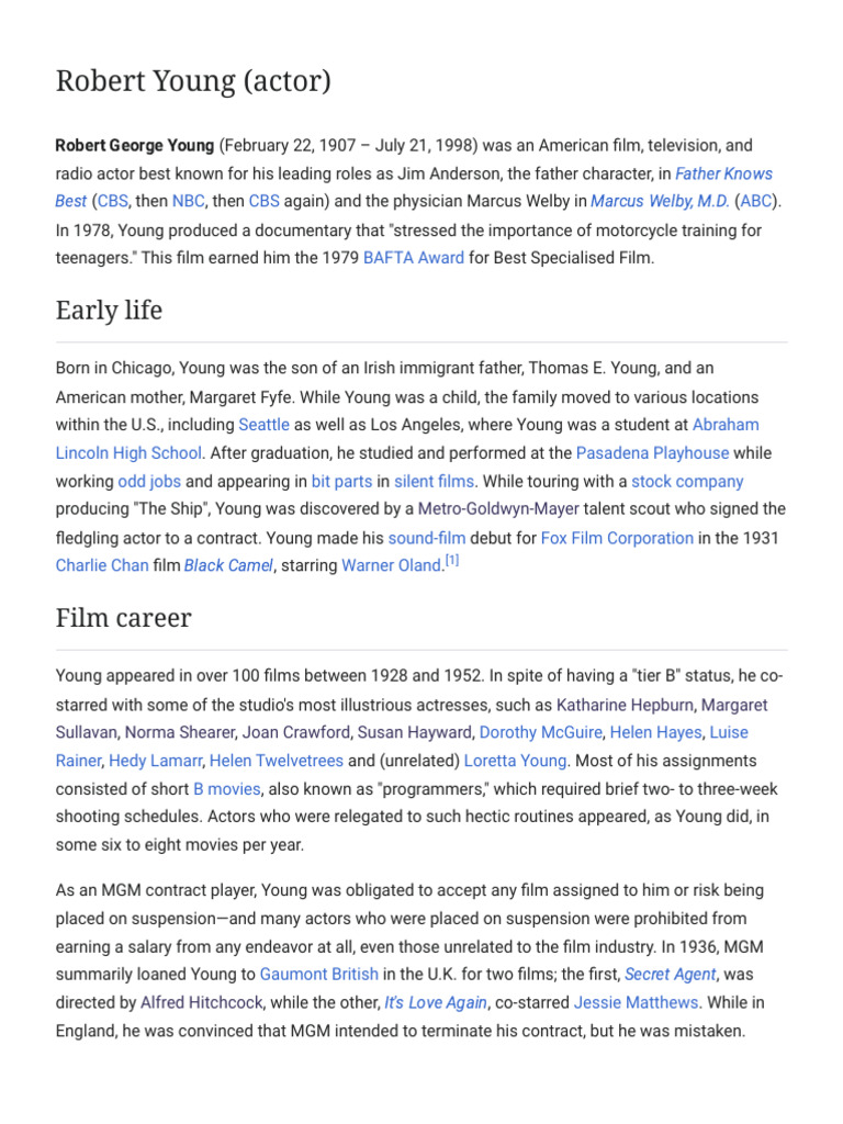 Robert Young: Actor and Legacy | PDF
