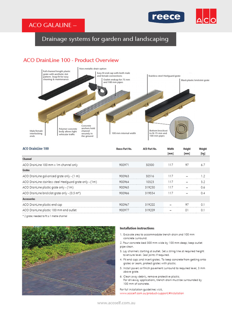 ACO DrainLine 100 Overview and Installation | PDF | Civil Engineering ...