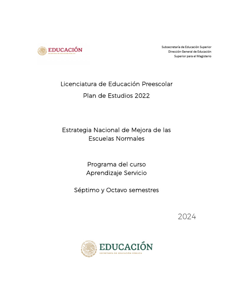 Plan de Estudios 2022 Educación Preescolar | PDF | Plan de estudios ...