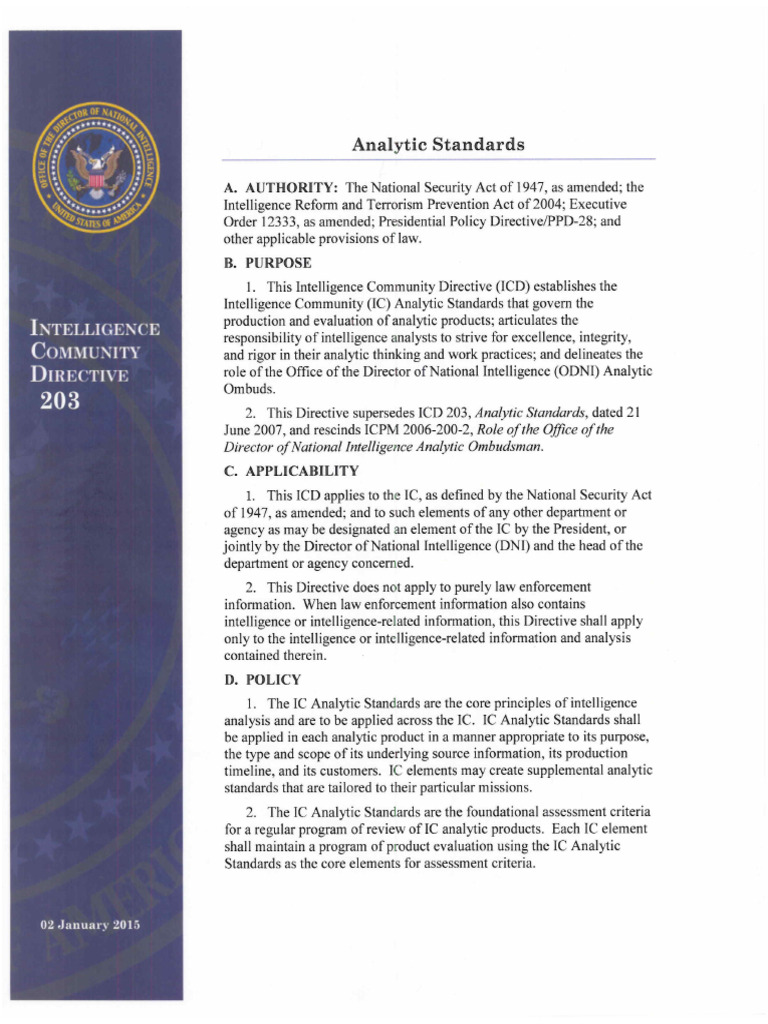 ICD 203 Analytic Standards | PDF