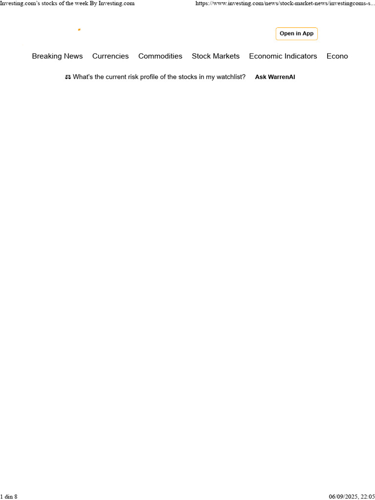 Stocks of The Week by Investing | PDF