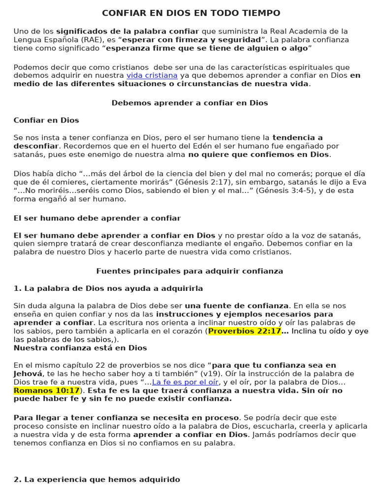 Confianza en Dios en Tiempos Difíciles | PDF | Dios | Víspera
