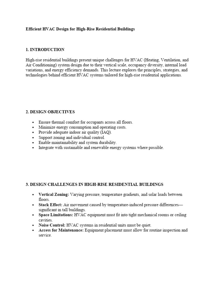 Efficient HVAC for High-Rise Residences | PDF | Thermodynamics ...