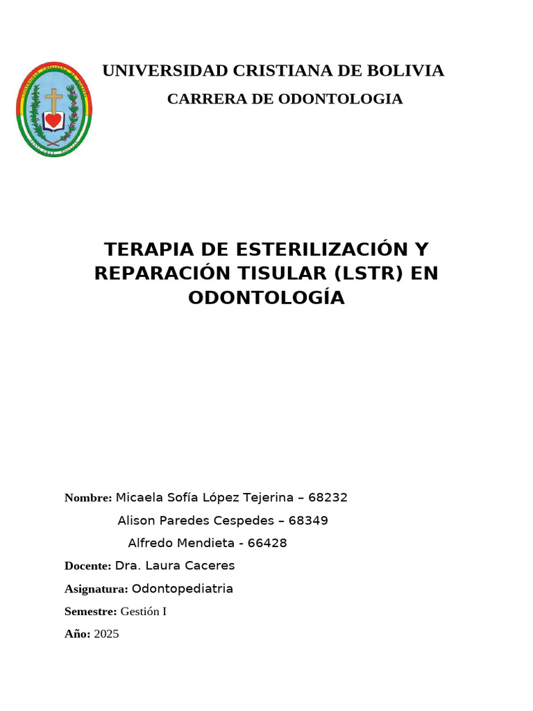 LSTR en Odontología Pediátrica | PDF | Odontología | Terapia
