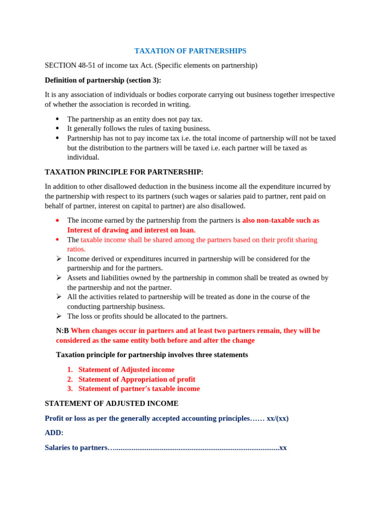 Partnership Taxation Overview | PDF | Partnership | Taxes