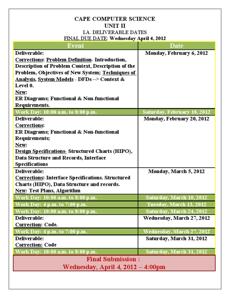 IA Delivery Dates 6A | PDF | Computers