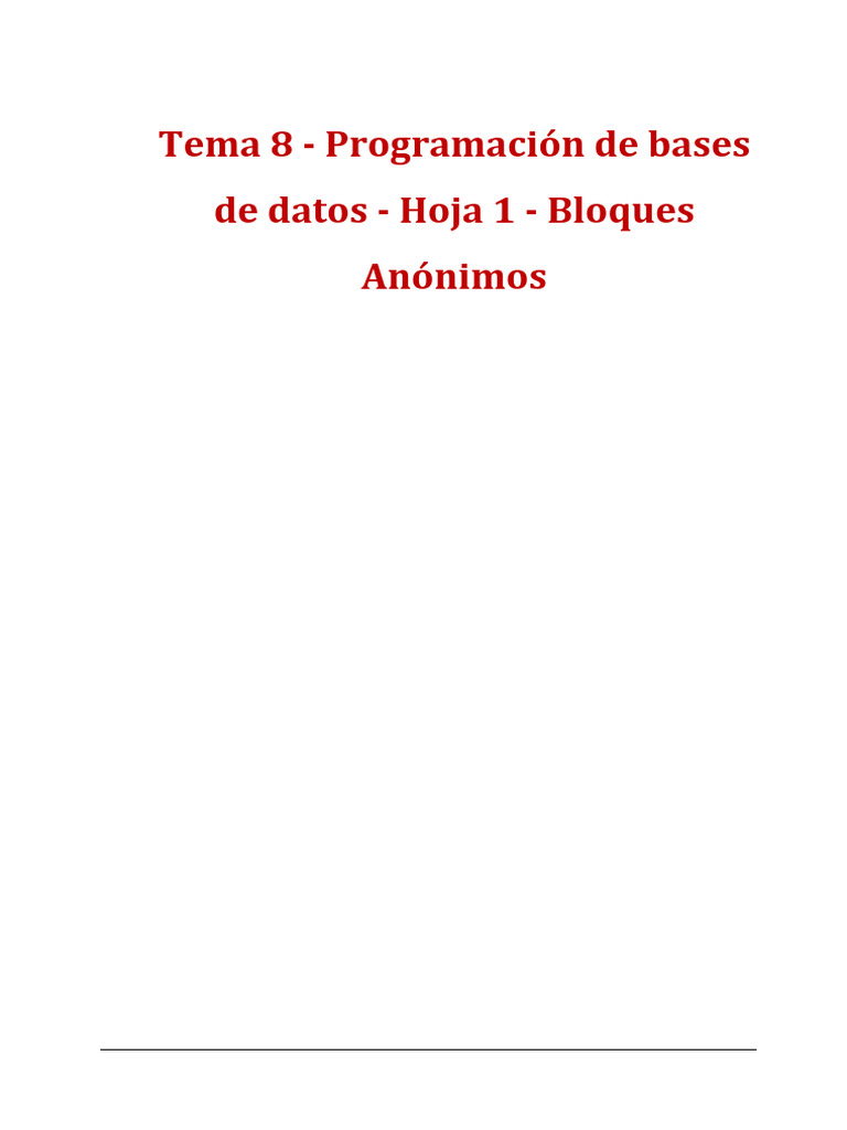 Ejercicios de Bloques Anónimos PL/SQL | PDF