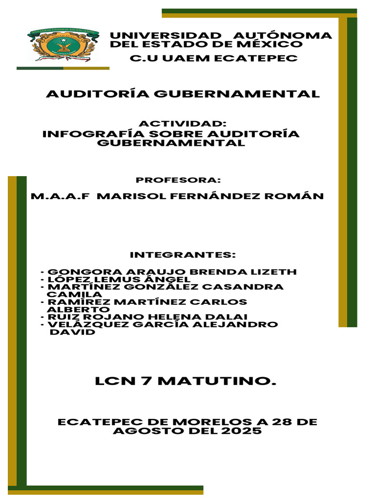 Infografia Auditoria Gubernamental 2.0 | PDF | Auditoría | Contabilidad