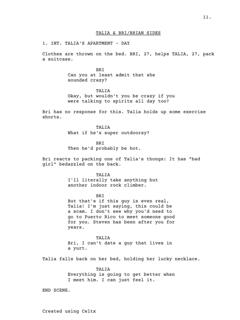 Talia's Puerto Rico Adventure Script | PDF