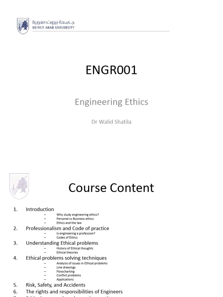 Engineering Ethics Course Overview | PDF