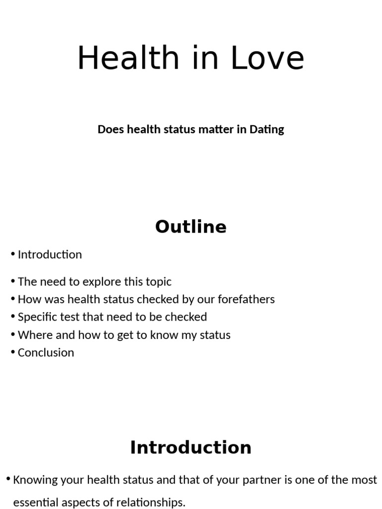 Health Status and Dating Compatibility | PDF | Hepatitis | Sexually ...
