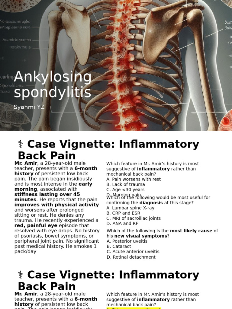 Ankylosing Spondylitis Case Study Insights | PDF | Medical Specialties ...