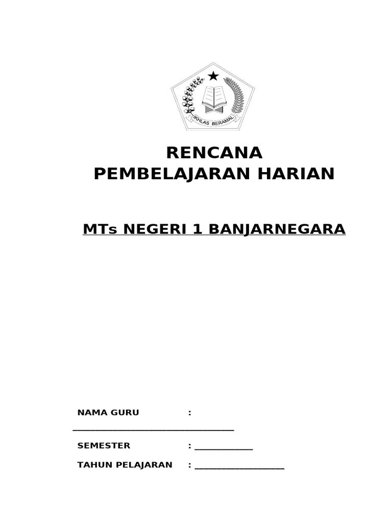 Cover Rencana Pembelajaran Harian | PDF