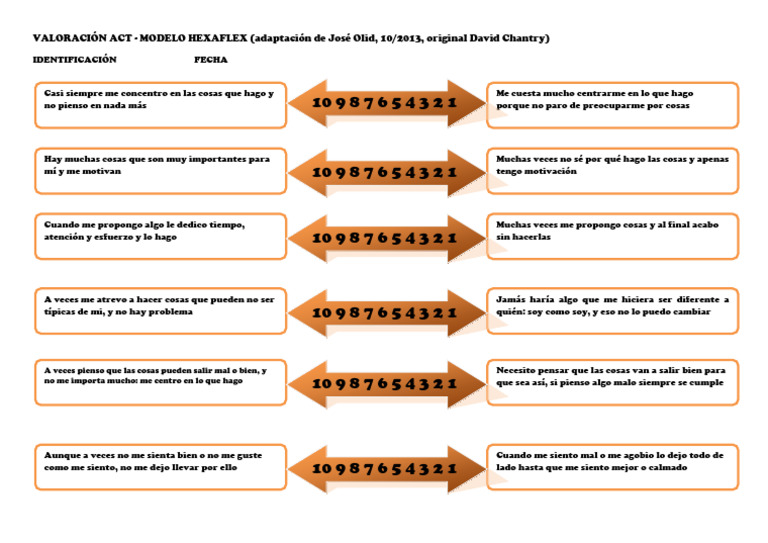 Valoración ACT: Modelo Hexaflex | PDF