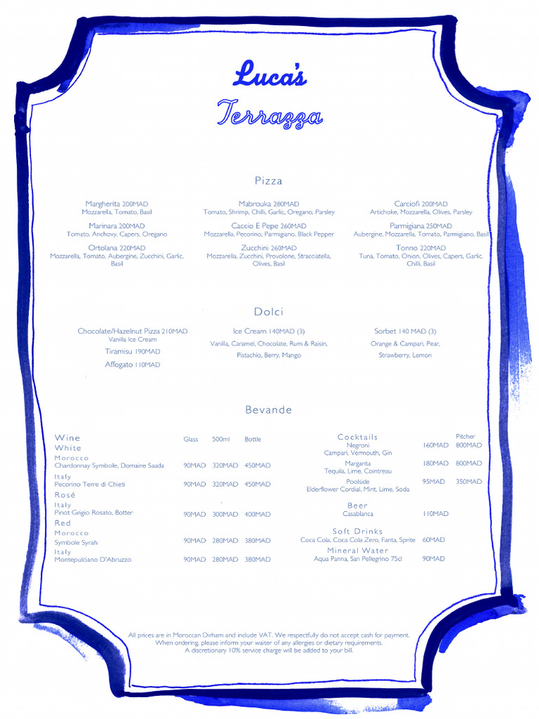 Terrazza Menu | PDF