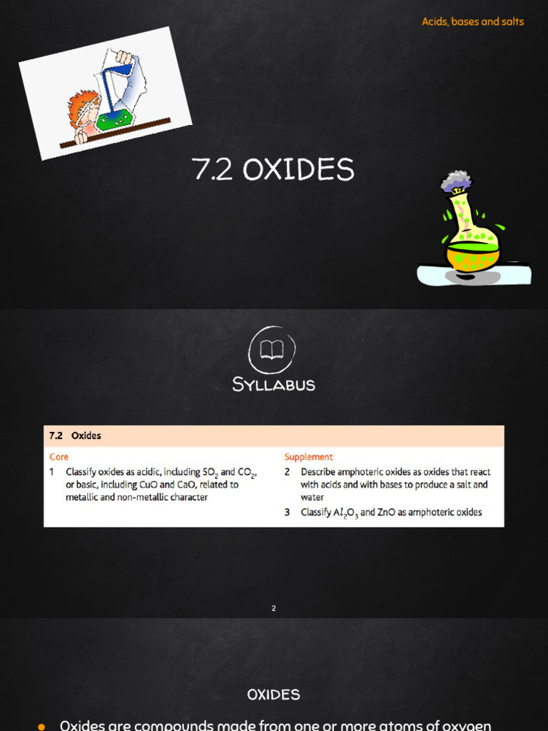7.2 Oxides | PDF | Oxide | Acid