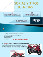 Categorias y Tipos de Licencias