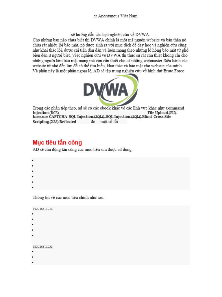 Dvwa 1 | PDF