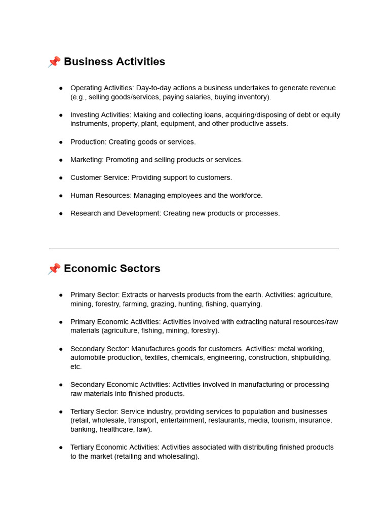 Tertiary Sector Business Overview | PDF | Tertiary Sector Of The ...