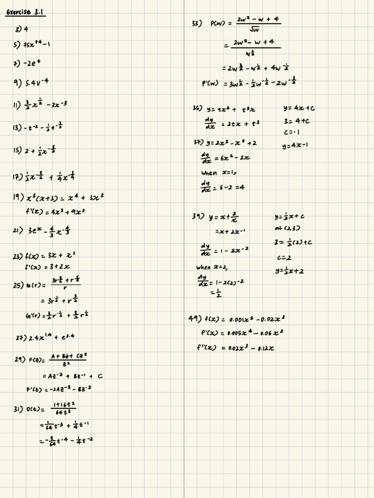 Calculus Exercises and Solutions | PDF