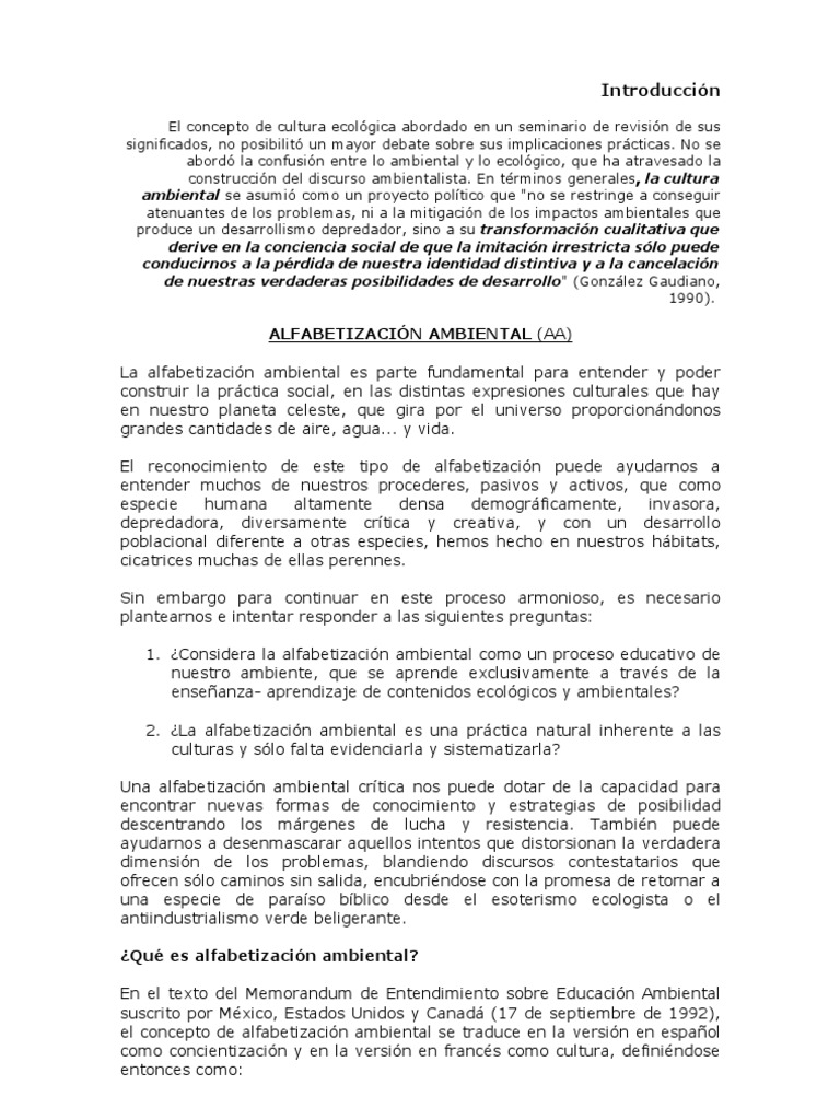 ALFABETIZACIÓN AMBIENTAL  Ecological Niche 