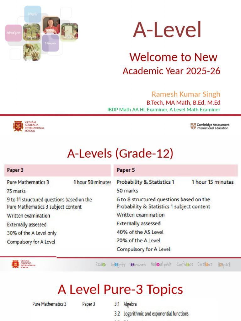 A-Level Math Assessment Timeline 2025-26 | PDF