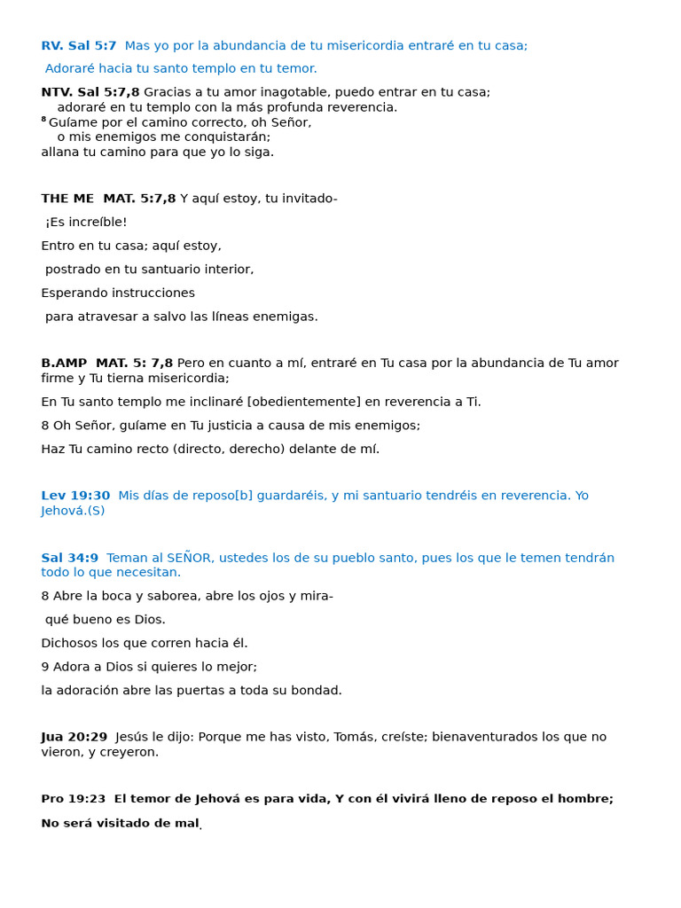 Adoración y Fe en la Misericordia Divina | PDF | Temor | Amor