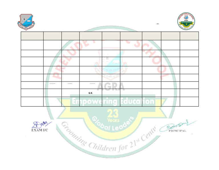 Datesheet For Term I Grade I To Viii 2025-26 | PDF