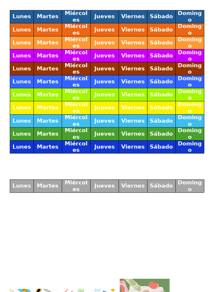 Letrero de Agenda Semanal | PDF