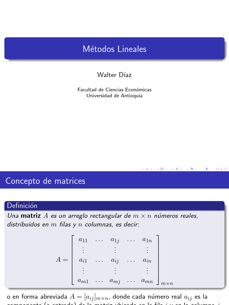 Introducción a Métodos Lineales y Matrices | PDF | Matriz (Matemáticas ...