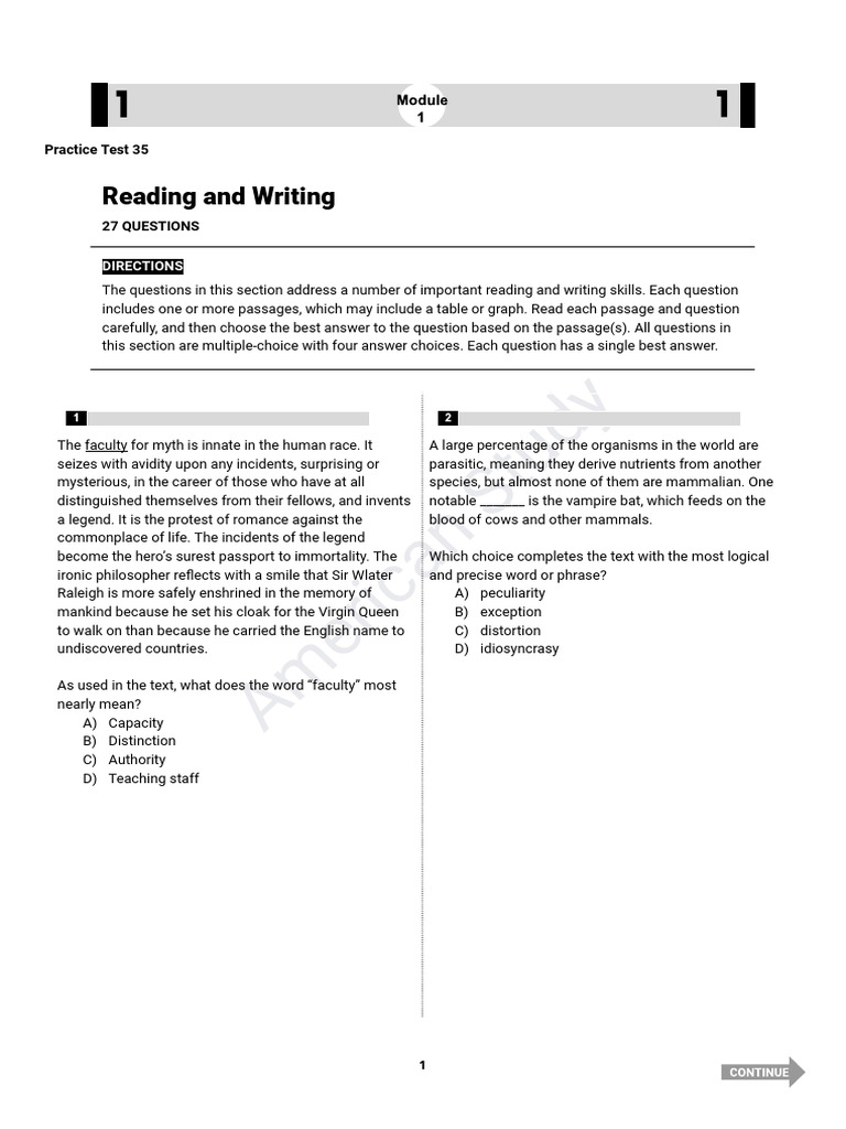 Unit 35 Reading and Writing Test | PDF
