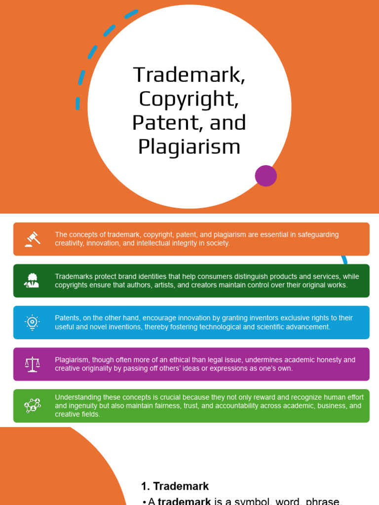 Understanding Trademark, Copyright, Patent, Plagiarism | PDF ...