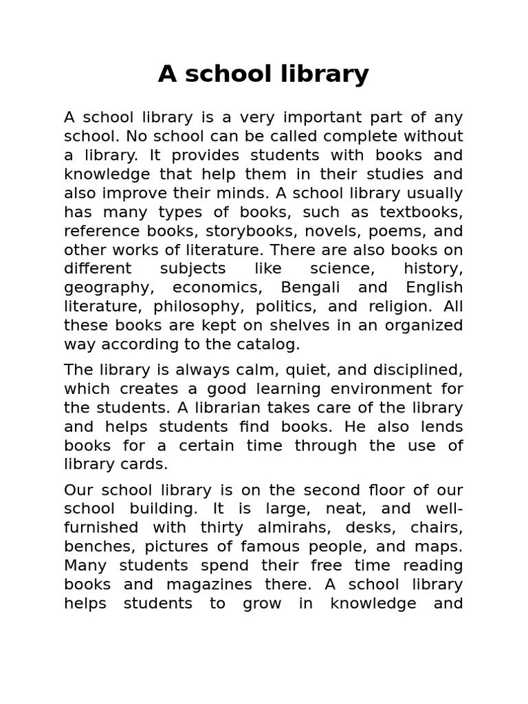 Importance of a School Library | PDF