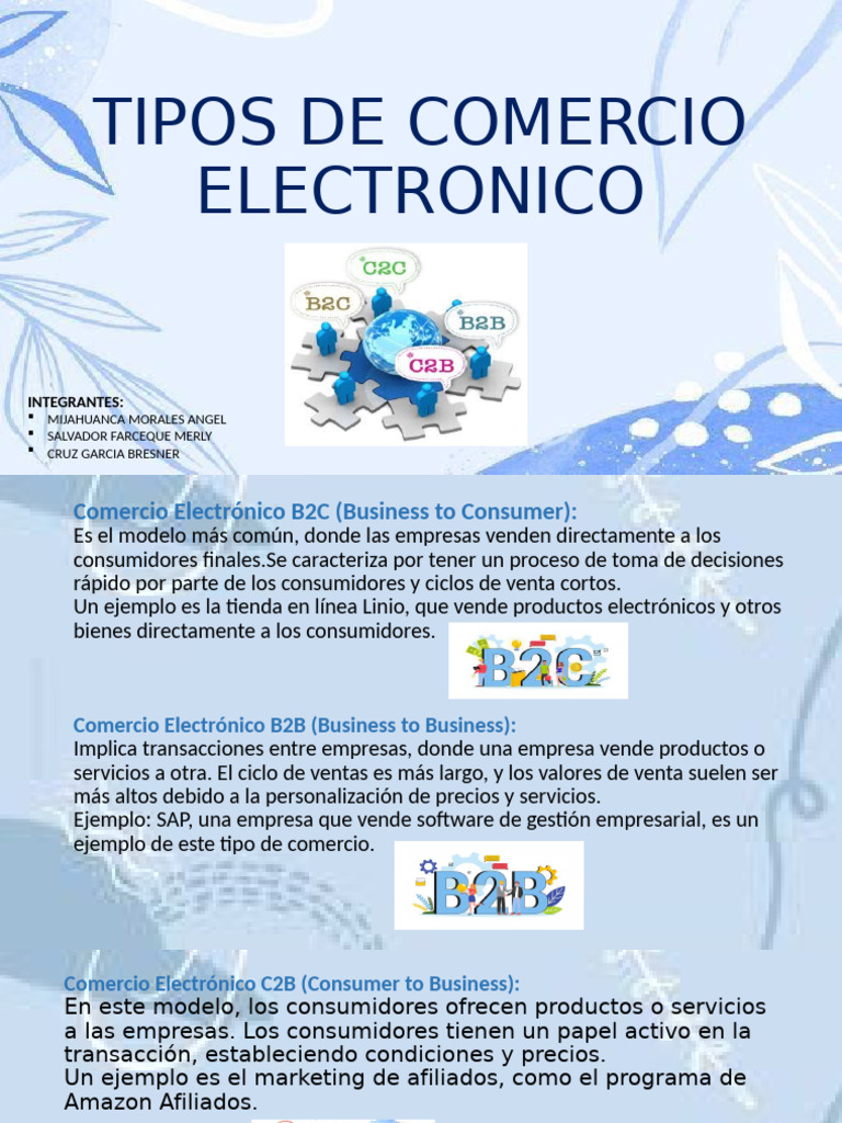 Tipos de Comercio Electrónico Explicados | PDF
