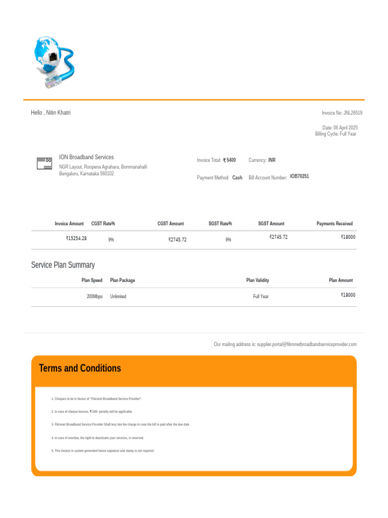 Internet Bill Apr To Sept 2024.PDF (2) 1 | PDF | Cheque | Money