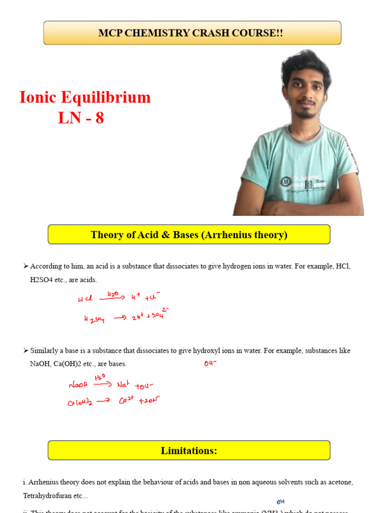 Mcp Chemistry Crash Course Ch 8 Ionic Equilibrium Pdf Acid Buffer