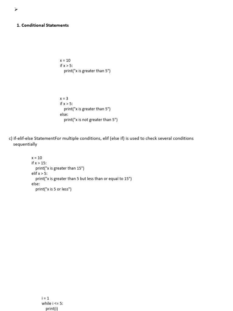Python Conditional and Iterative Statements | PDF
