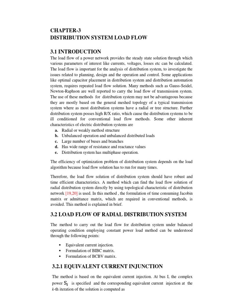 Chapter-3 Distribution System Load Flow: K-TH Iteration of The Solution ...