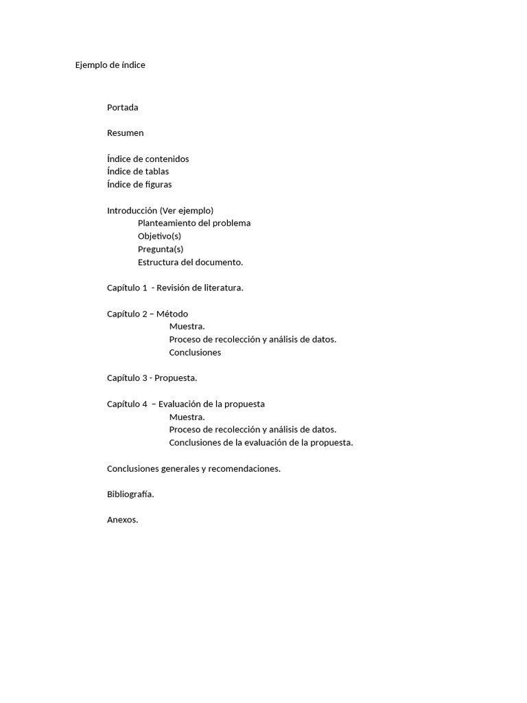 Ejemplo de Índice | PDF