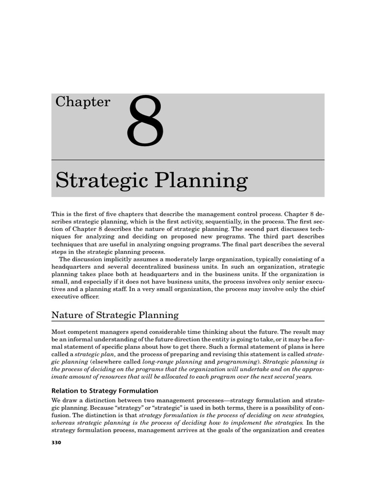 Strategic Planning in Management Control | PDF | Strategic Planning ...