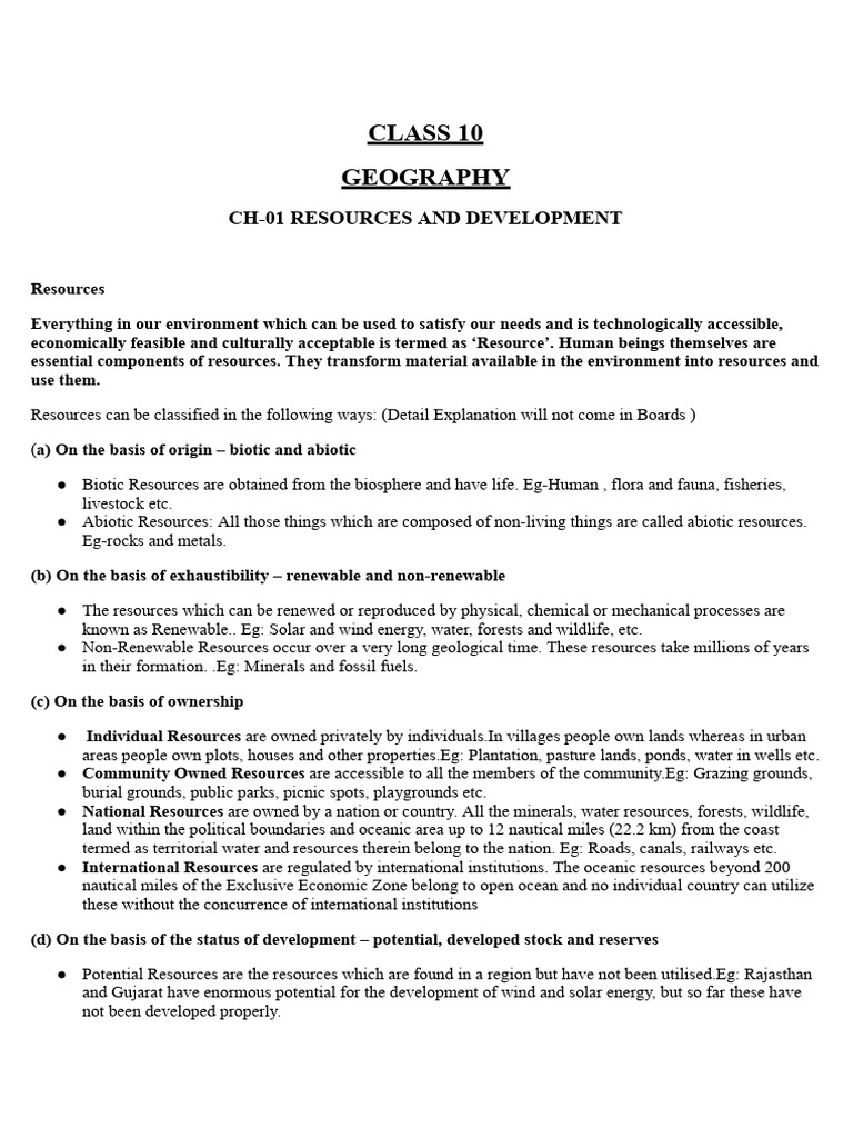 Resources and Development Overview | PDF | Soil | Nature