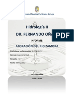 Informe -Aforo Rio Zamora