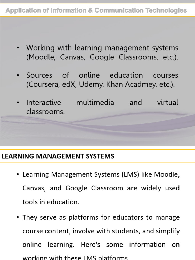 ICT in Education: LMS and Online Courses | PDF | Educational Technology ...