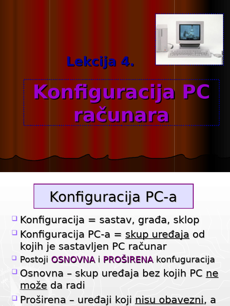 Lekcija - Konfiguracija PC Racunara | PDF