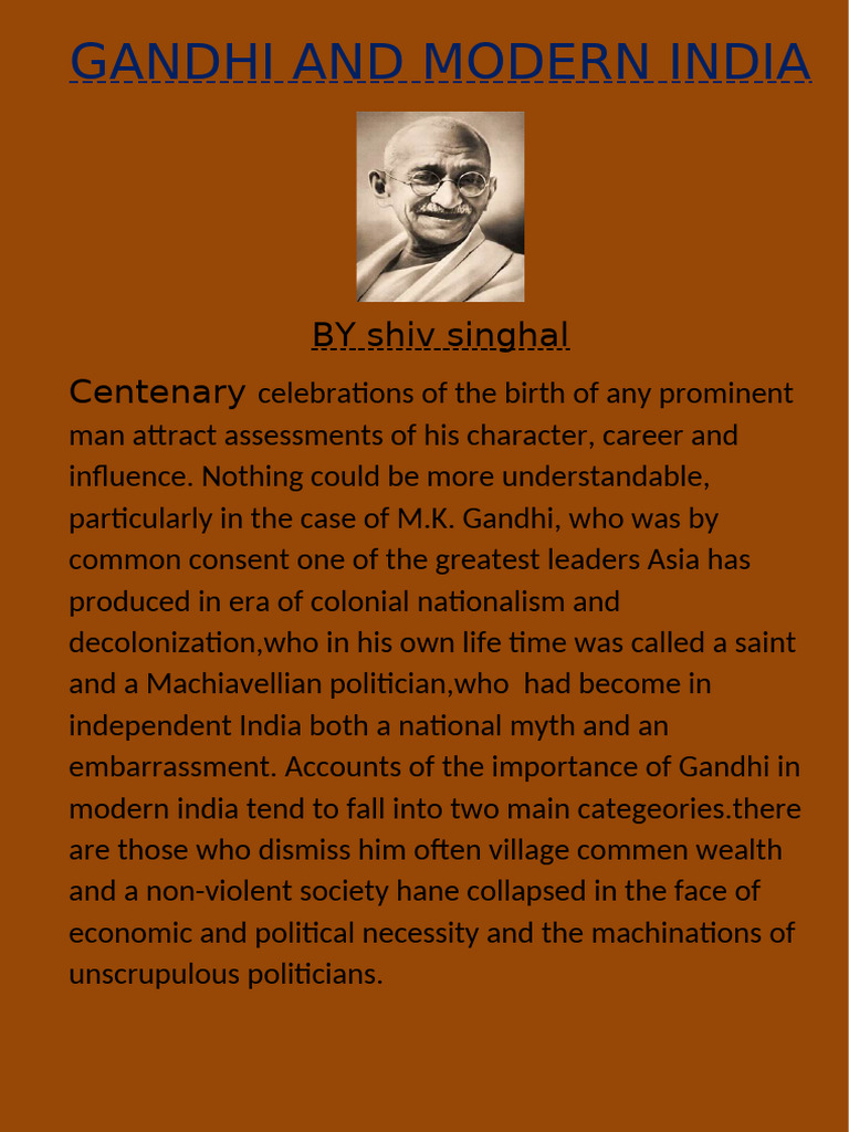 Gandhi and Modern India | PDF
