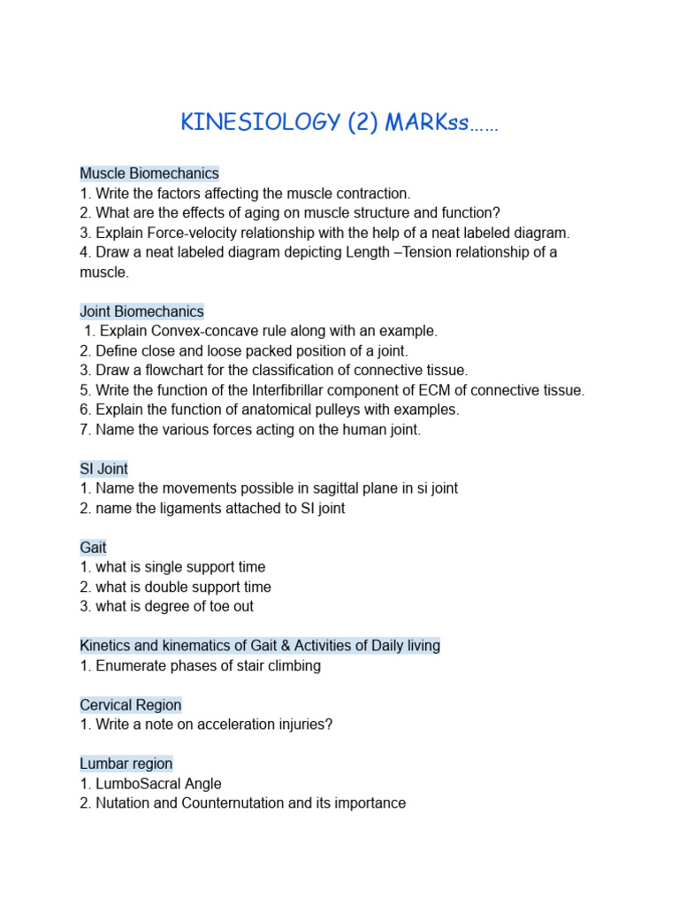Kinesiology: Muscle & Joint Biomechanics | PDF | Anatomical Terms Of ...